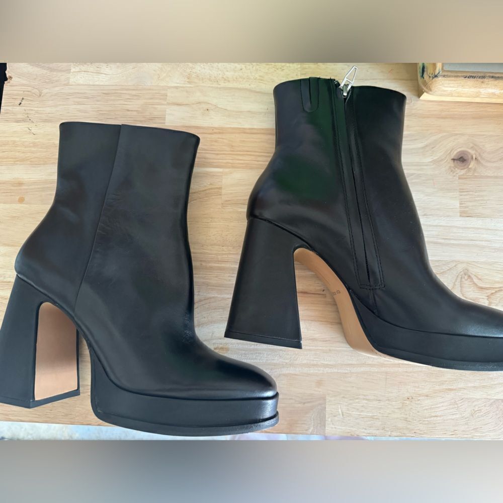 NEW ANTHROPOLIGIE X DOLCE VITA LOCHLY PLATFORM BOOTS BLACK - Picture 7 of 8